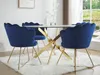 Vente-unique - COSIMA Esstisch Glas TransparentGold - B 140 cm x H 77 cm x L 140 cm Bild 4