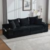 4-Sitzer Schlafsofa B 273 x T 98 x H 87 cm aus Cordstoff in Schwarz, frei kombinierbar Bild 2