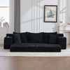 4-Sitzer Schlafsofa B 273 x T 98 x H 87 cm aus Cordstoff in Schwarz, frei kombinierbar Bild 3