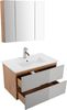 welltime Badmöbel-Set Lund Badmöbel Set Badschrank Badezimmerset, (Komplett-Set, 3-St), Waschtisch, Spiegelschrank und Becken Breite 80cm Bild 4
