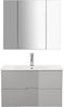 welltime Badmöbel-Set Lund Badmöbel Set Badschrank Badezimmerset, (Komplett-Set, 3-St), Waschtisch, Spiegelschrank und Becken Breite 80cm Bild 2