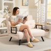 HOMCOM Relaxsessel mit Bettfunktion, Polstersofa mit verstellbarer Rückenlehne, Gästebett, Beige Fleece, 102 x 73 x 81 cm Bild 5
