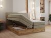 Boxspringbett, Set mit zwei Multipocket-Matratze und Topper, hohe Kopfteil, Eiche Wotan Holzrahmen - WOOD CLASSIC KING - 140 x 200 cm - Dunkelbeige Struktur - H4 Bild 4