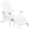 vidaXL Adirondack-Gartenstuhl mit Hocker & Tisch HDPE Weiß 3095708 Bild 3