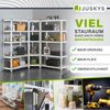 Juskys 3er Metall-Regalsystem, 15 Böden aus MDF, Silber Bild 3
