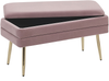 Beliani 'DURHAM' Bank mit Stauraum Samtstoff, Rosa Bild 4
