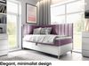 MEBLINI Kinderbett mit Bettkasten MAYA 3 90x200 Links – H3/Lila Samt Gepolstert Einzelbett mit Matratze - Polsterbett mit Stauraum - Bett mit Kopfteil – Stauraumbett Bild 2