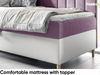 MEBLINI Kinderbett mit Bettkasten MAYA 3 90x200 Links – H3/Lila Samt Gepolstert Einzelbett mit Matratze - Polsterbett mit Stauraum - Bett mit Kopfteil – Stauraumbett Bild 4