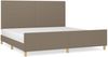 Bettgestell mit Kopfteil Taupe 200x200 cm Stoff [3124923] Bild 2
