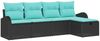 vidaXL Garten-Sofa-Set mit Kissen 5 pcs Schwarz Poly Rattan 3360397 Bild 2