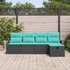 vidaXL Garten-Sofa-Set mit Kissen 5 pcs Schwarz Poly Rattan 3360397 Bild 3