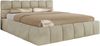 Doppelbett mit Gasdruckfeder, Polsterbett NIRA CLASSIC Holzlattenrost Bett mit Stauraum, gepolstertes Kopfteil Bettkasten - 180 x 200 cm - Beige Velvet Bild 5