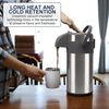 Isolierkanne Pump Thermoskanne Edelstahl 4,0 Liter 24 Tassen Kanne silber Bild 5