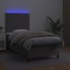 vidaXL Boxspringbett mit Matratze & LED Grau 90x190 cm Kunstleder 3135799 Bild 4