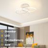 ZMH LED Deckenlampe Deckenleuchte Flur - Schwarz Flurlampe Modern Design Dimmbar mit Fernbedienung in Schmetterlingforming 36CM Metall 44W Deckenbeleuchtung für Küche Schlafzimmer Wohnzimmer Büro Bild 2