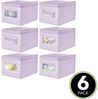 Aufbewahrungsbox Stoffbox mDesign Deckel + Sichtfenster 6er Set violett/weiß Bild 2