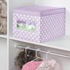 Aufbewahrungsbox Stoffbox mDesign Deckel + Sichtfenster 6er Set violett/weiß Bild 3