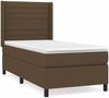 vidaXL Boxspringbett mit Matratze Dunkelbraun 90x200 cm Stoff 3131484 Bild 2