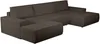 Vente-unique - AMELIA Sofa SamtStoff Braun - B 167 cm x H 85 cm x L 358 cm Bild 3