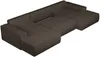 Vente-unique - AMELIA Sofa SamtStoff Braun - B 167 cm x H 85 cm x L 358 cm Bild 5