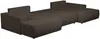 Vente-unique - AMELIA Sofa SamtStoff Braun - B 167 cm x H 85 cm x L 358 cm Bild 4