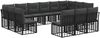 vidaXL Outdoor-Sofagarnitur Schwarz und Dunkelgrau Polyester 3437581 Bild 2