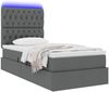 vidaXL LED-Speicherbett mit Matratze Dunkelgrau 100 x 200 cm Stoff 3372460 Bild 3