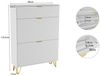 FUROKOY Schuhschrank Weiß Schuhregal Schuhkipper mit 2 Klappen und Kippsicherung (Schmal Schrank Schuhkommode, für 18 Paar Schuhe) für Eingangsbereich, Flur, 80 x 24 x 118.5 cm Bild 4