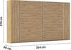 rauch Kleiderschrank, Dreh- und Schwebetürenschrank KRONACH, 4-türig, Eiche Artisan, 354 x 210 x 59 cm Bild 4