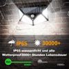 Rhein Beleuchtung LED Solarleuchte Solar Wandleuchte mit Bewegungssensor – 100 LED, 3 Modi, IP65, Solar Bewegungsmelder außen – Solarlampen für außen wasserdicht, LED fest integriert, Tageslichtweiß, Solar Außenlampe mit 120° Erkennung – kabellos & ene... Bild 3
