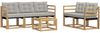 vidaXL Outdoor-Sofagarnitur mit Kissen 6 pcs Weiß und Hellgrau 3389201 Bild 2