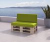 sunnypillow Palettenkissen mit abnehmbarem Bezug UV - beständig Outdoor wasserdicht Kaltschaum Palettenauflage Palettenpolster Palettensofa Sitzkissen Rückenlehne 2er Set 120x80 Grün Bild 3