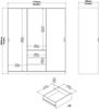 Dmora Kleiderschrank 3 Türen Mathieu, Schlafzimmermöbel, Schrank, Garderobe, 177x60 h200 cm, Glänzendes Weiß Bild 3