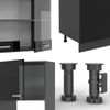 Küchenzeile R-Line Schwarz Hochglanz/Anthrazit 300 cm mit Hochschrank, AP Marmor Vicco Bild 5