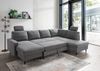 Wohnlandschaft U-Form Sofa Schlaffunktion Couch Bettkasten Cord Dunkelgrau Bild 4