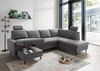Wohnlandschaft U-Form Sofa Schlaffunktion Couch Bettkasten Cord Dunkelgrau Bild 3