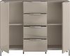 Kommode Bergamo / Bari, Glas, Holzwerkstoff, Beige, 135 x 108 x 40 cm Bild 3