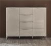 Kommode Bergamo / Bari, Glas, Holzwerkstoff, Beige, 135 x 108 x 40 cm Bild 5