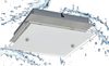 TRANGO LED Deckenleuchte, Dimmfunktion, 3102 Feuchtraum IP44 LED Deckenstrahler Eckig für Bad 3-Stufen dimmbar *LILY* inkl. 12 Watt 3000K warmweiß LED Modul, Design Kristalleffekt Glas Lampenschirm, warmweiß, Deckenlampe, Wandleuchte, Badlampe Bild 1