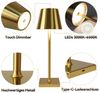 Nettlife LED Tischleuchte Vintage Gold Kabellos Touch Dimmbar Nachttischlampe 3 Farbtemperatur, Dimmbar, LED fest integriert, Farbwechsler, USB Akku Tischlampen für Schlafzimmer Nachttisch Wohnzimmer Bild 4