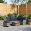 vidaXL Möbelsets mit Kissen 5 pcs Grau und Marineblau PE-Rattan 3422207 Bild 3