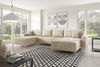 Ecksofa Avila, Couch U-Form, Sofa U-Form mit Schlaffunktion, Sofa POSO-Stoff Cordstoff, 390 x 80 x 180 cm, Beige Bild 3