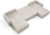 Ecksofa Avila, Couch U-Form, Sofa U-Form mit Schlaffunktion, Sofa POSO-Stoff Cordstoff, 390 x 80 x 180 cm, Beige Bild 5