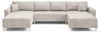 Ecksofa Avila, Couch U-Form, Sofa U-Form mit Schlaffunktion, Sofa POSO-Stoff Cordstoff, 390 x 80 x 180 cm, Beige Bild 2