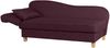 Selma Recamiere mit Armteil links klappbar Flachgewebe Burgund Buche Natur Bild 3