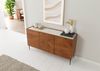 Sideboard Akazie 147x40x76 natur lackiert / Marmor weiß KARLSTAD #15 Bild 2