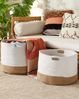 Textilkorb Baumwolle weiß beige 2er Set KAHAN Bild 3