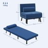 HOMCOM Sessel Schlafsofa mit Verstellbarer Rückenlehne, Gästebett (Klappbett mit Bettfunktion, 1-St, Schlafsessel), für Schlafzimmer, Blau, 75cm x 70cm x 75cm Bild 2