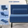 HOMCOM Sessel Schlafsofa mit Verstellbarer Rückenlehne, Gästebett (Klappbett mit Bettfunktion, 1-St, Schlafsessel), für Schlafzimmer, Blau, 75cm x 70cm x 75cm Bild 3