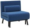 HOMCOM Sessel Schlafsofa mit Verstellbarer Rückenlehne, Gästebett (Klappbett mit Bettfunktion, 1-St, Schlafsessel), für Schlafzimmer, Blau, 75cm x 70cm x 75cm Bild 4